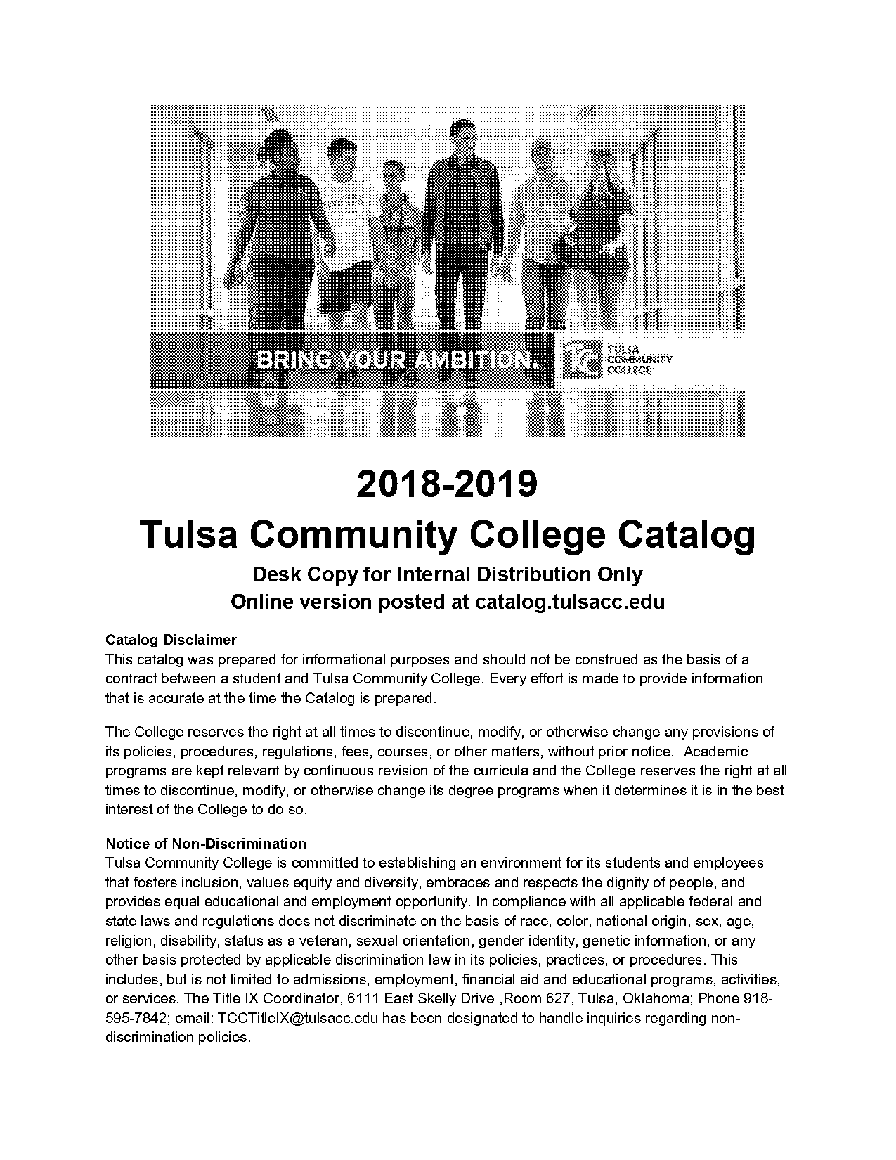 tulsa community college unofficial transcript