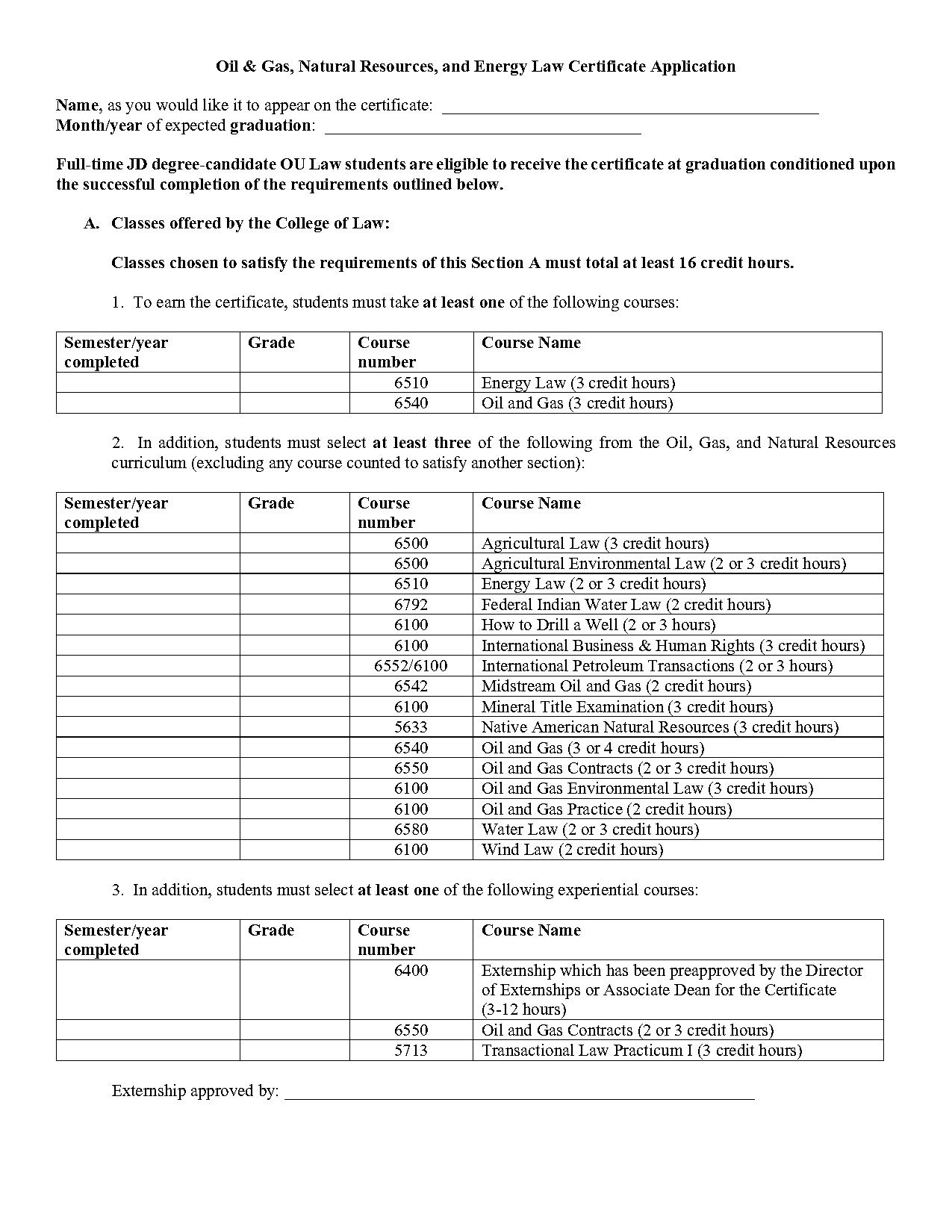 requirement of petroleum engineering degree sheet in ou