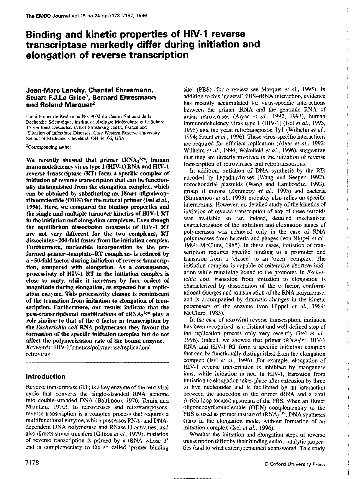 mechanism of reverse transcriptase in hiv