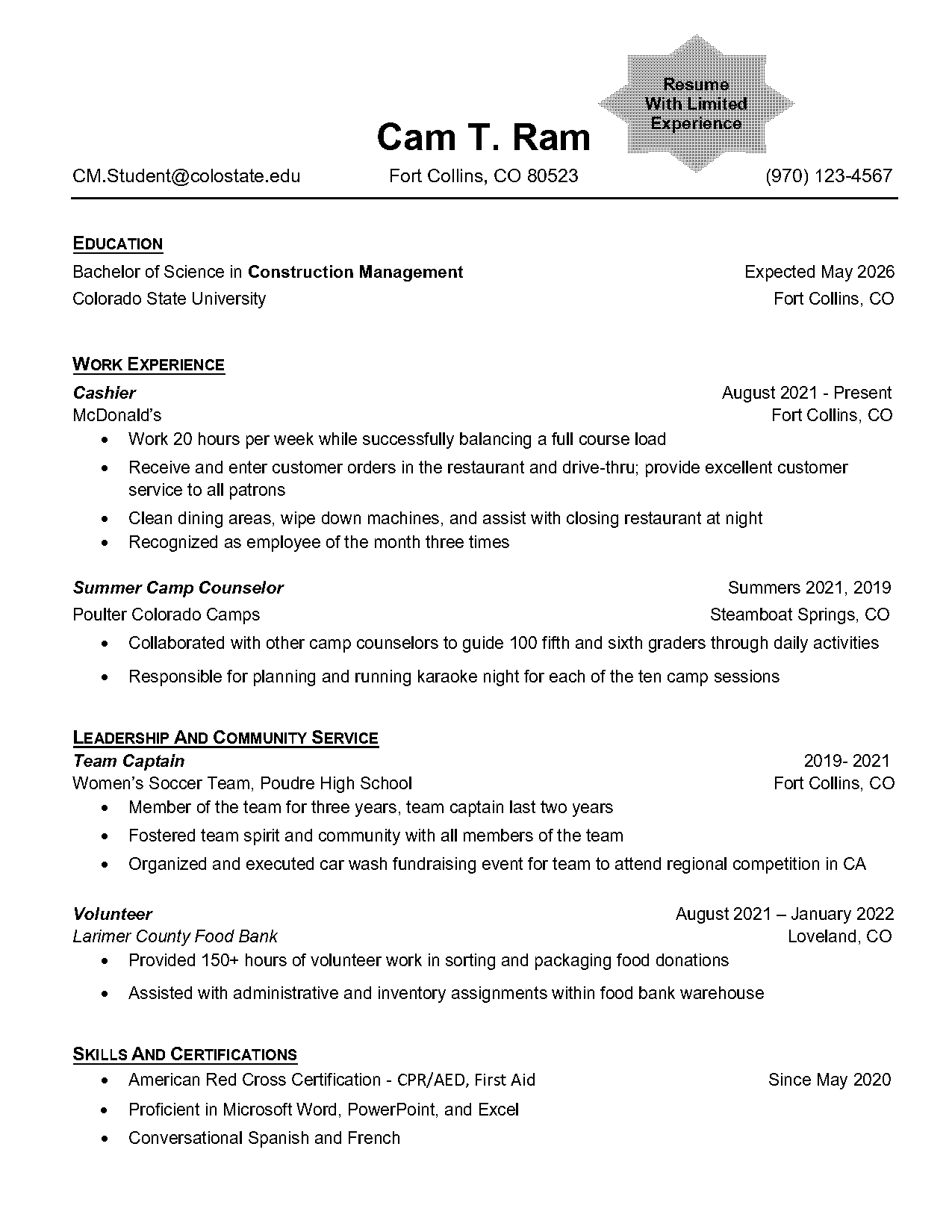 sample resume for car washer