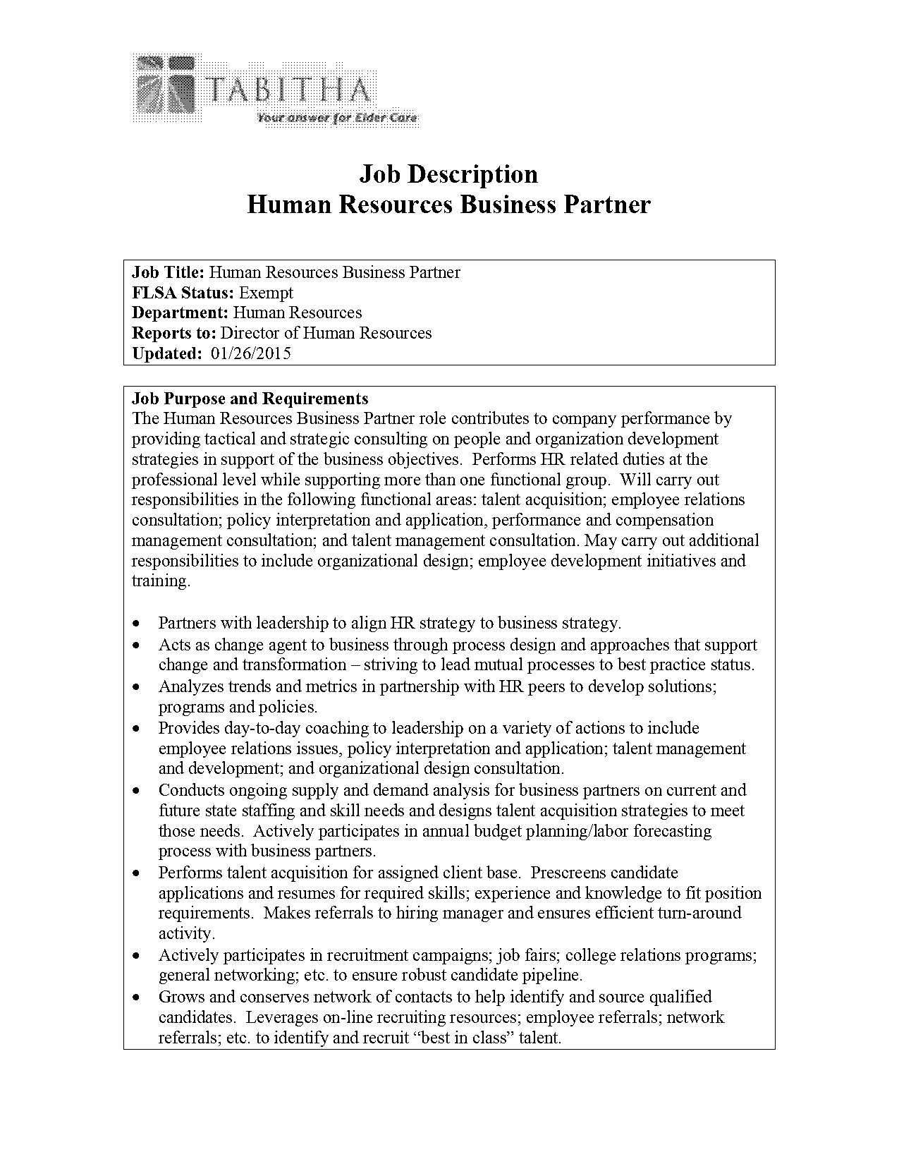 associate hr business partner resume