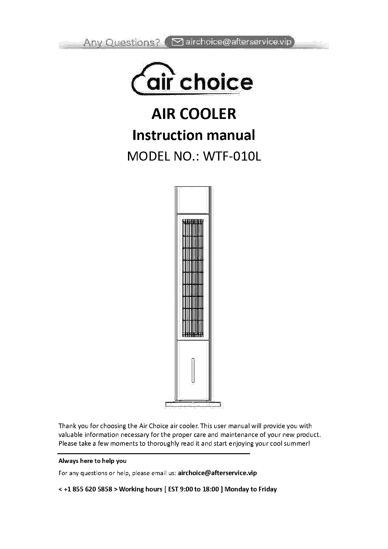 trustech air cooler manual