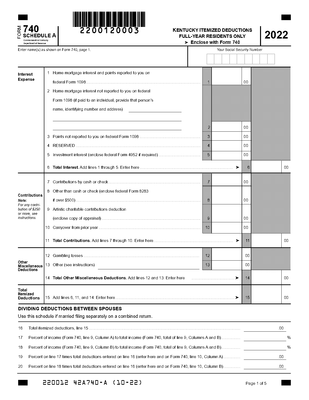 mortgage interest tax document