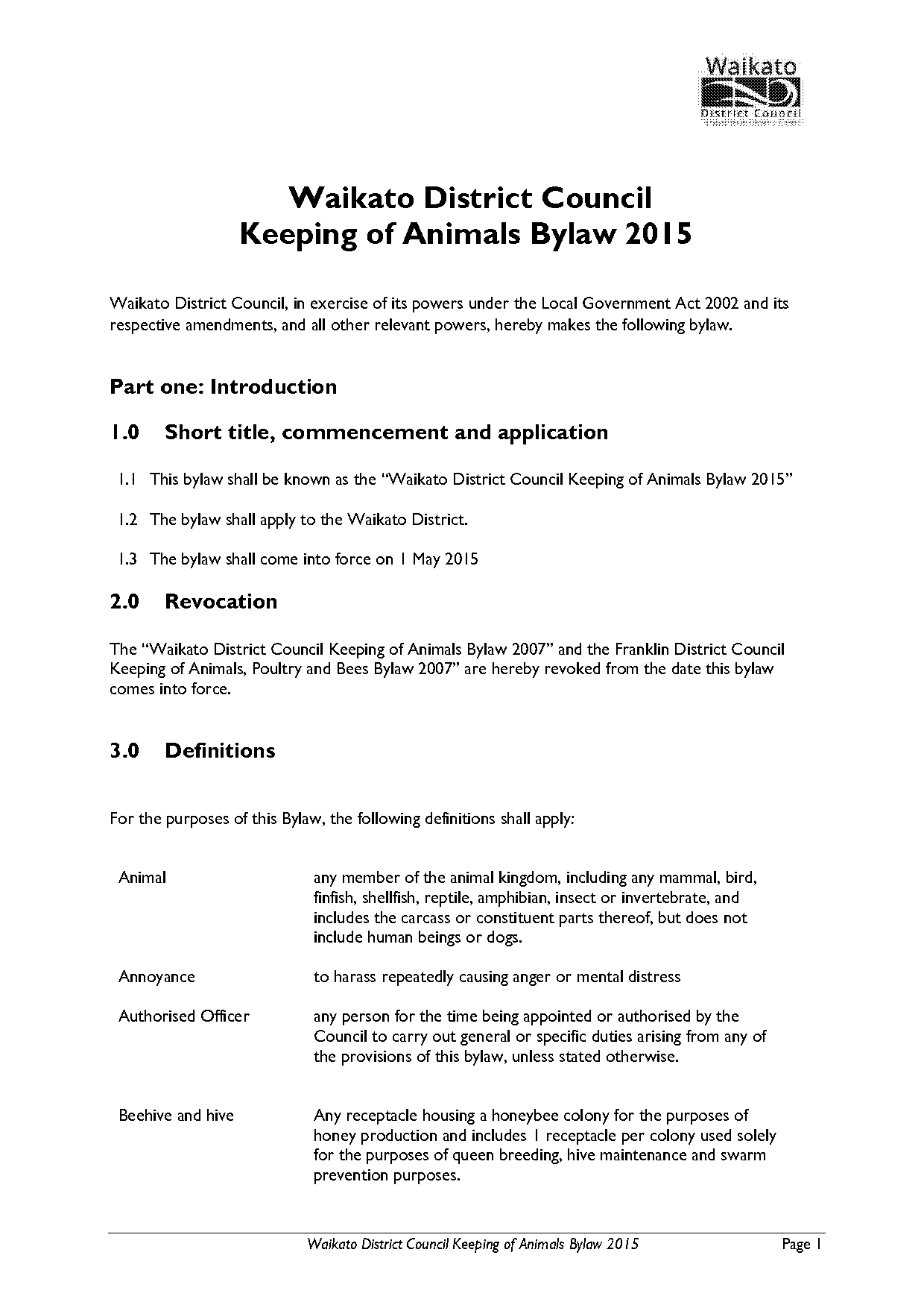 hamilton city council dog bylaws