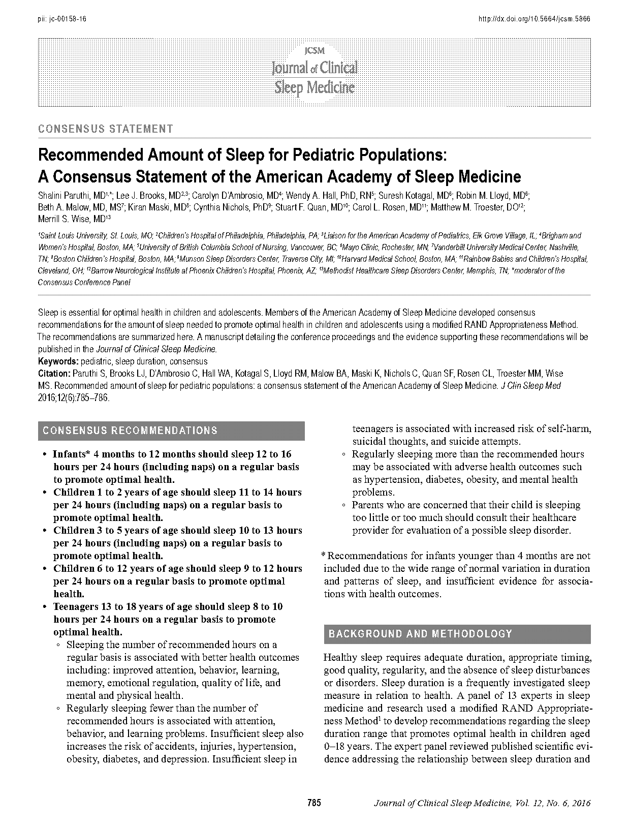 required amount of sleep by age