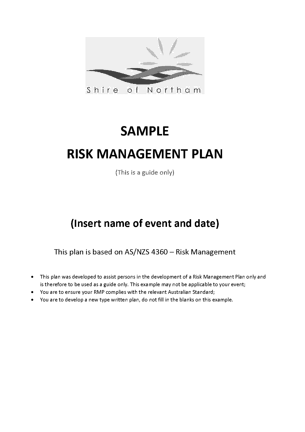 sample risk management plan document for hospital