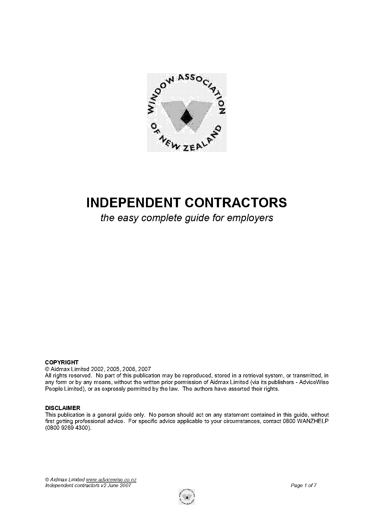 independent contractor contract template nz