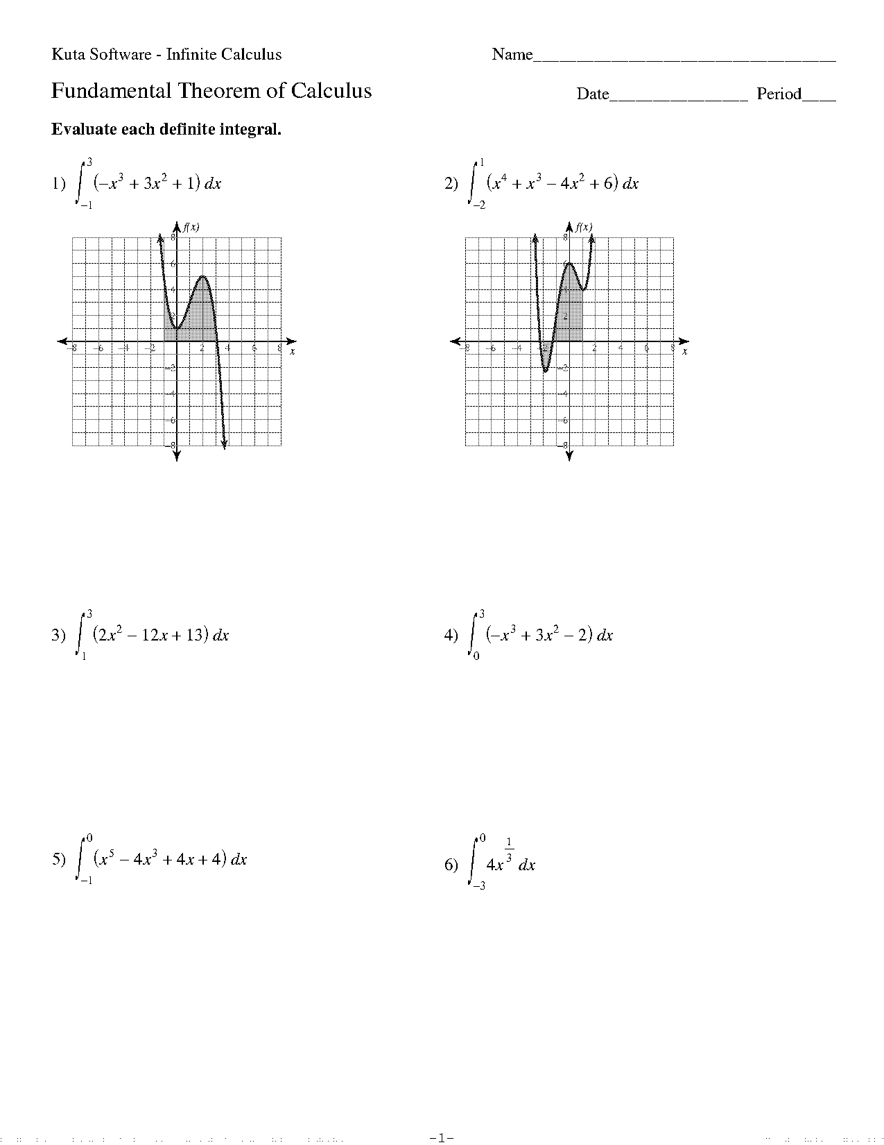 clalculus assignment evaluate each definite integral