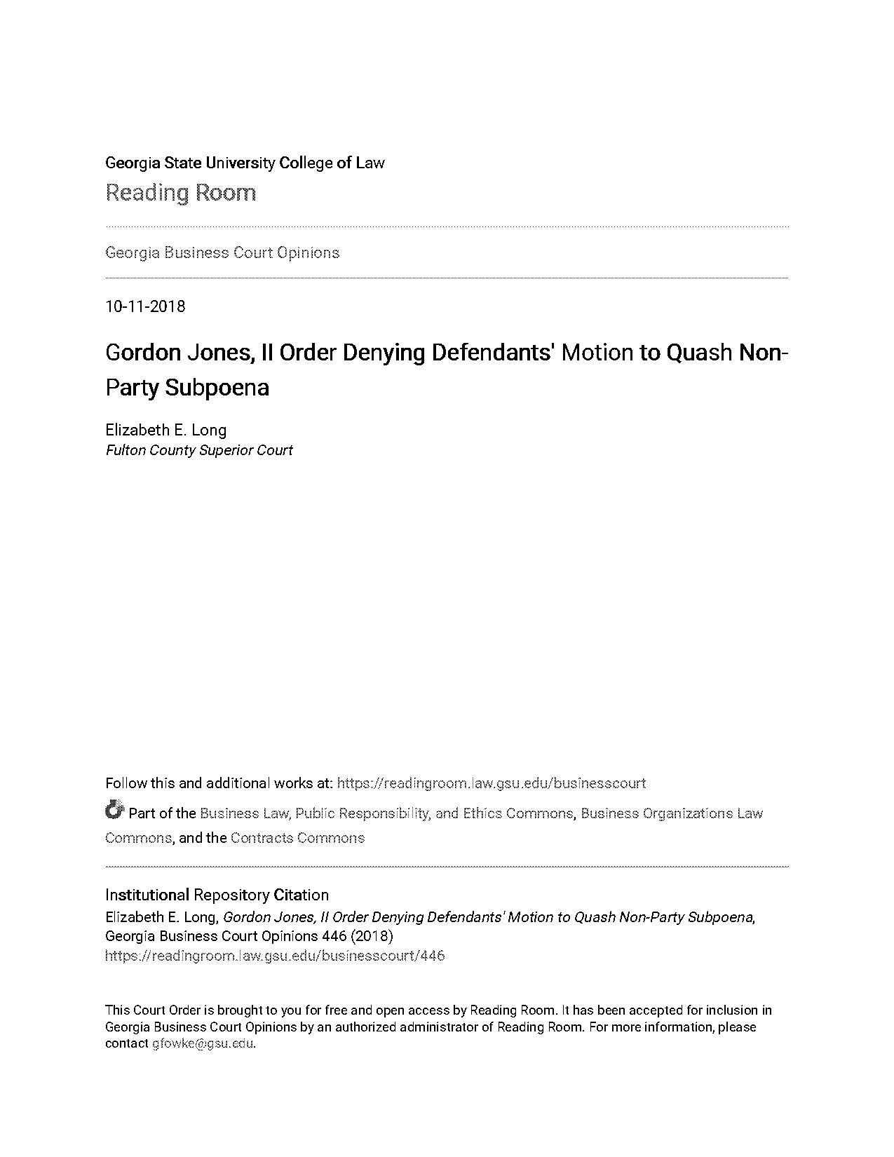 georgia subpoena third party