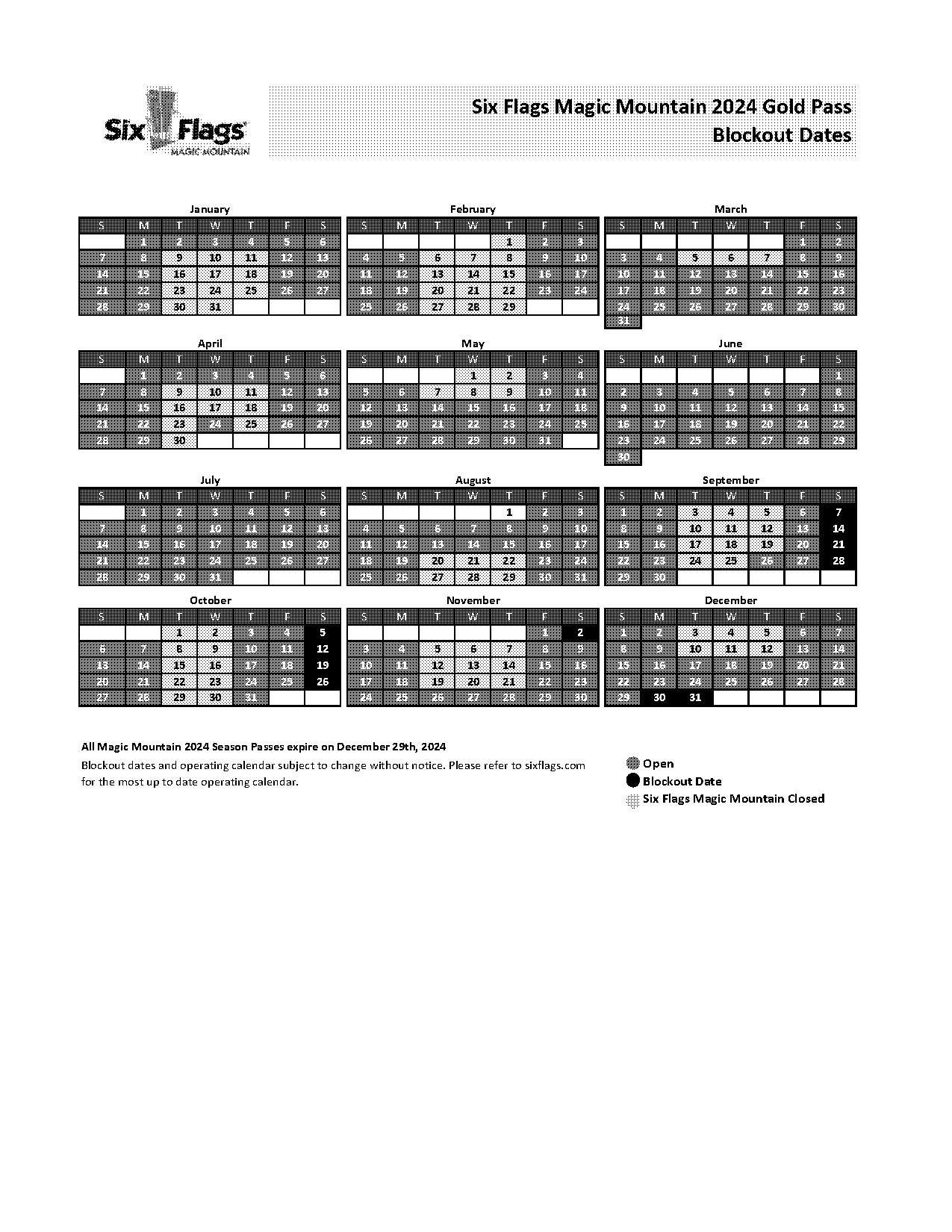 annual passport blockout day ticket