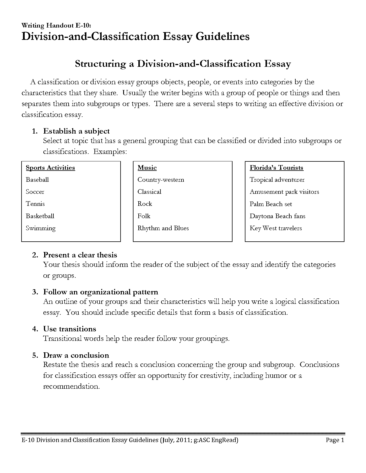 how to write a classification paper