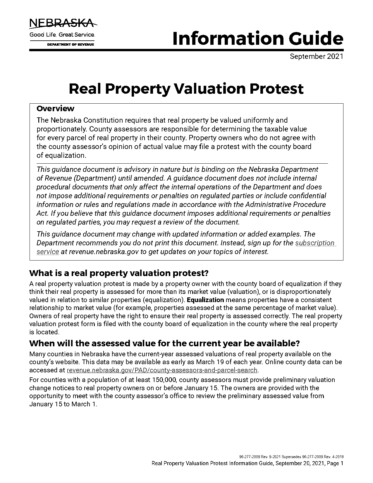 after protesting county property value