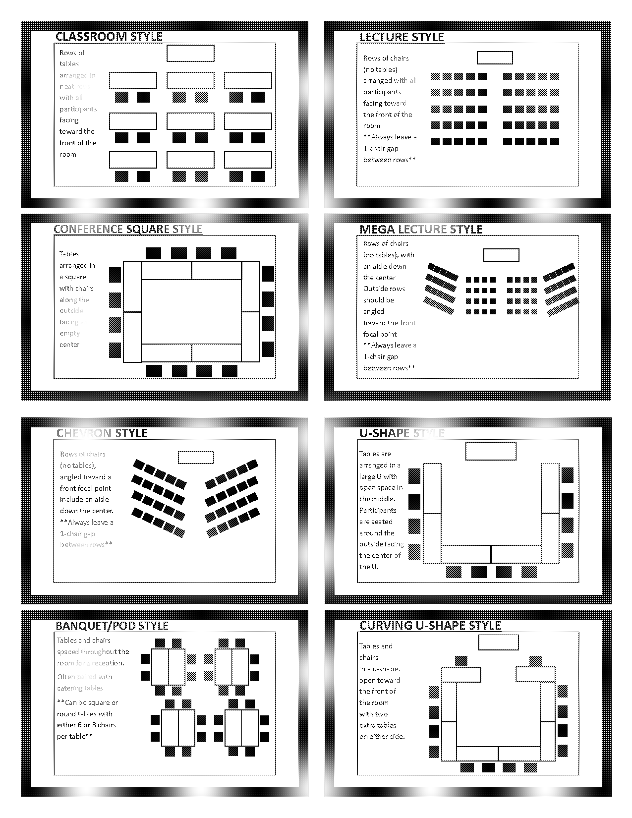 catering tables and chairs