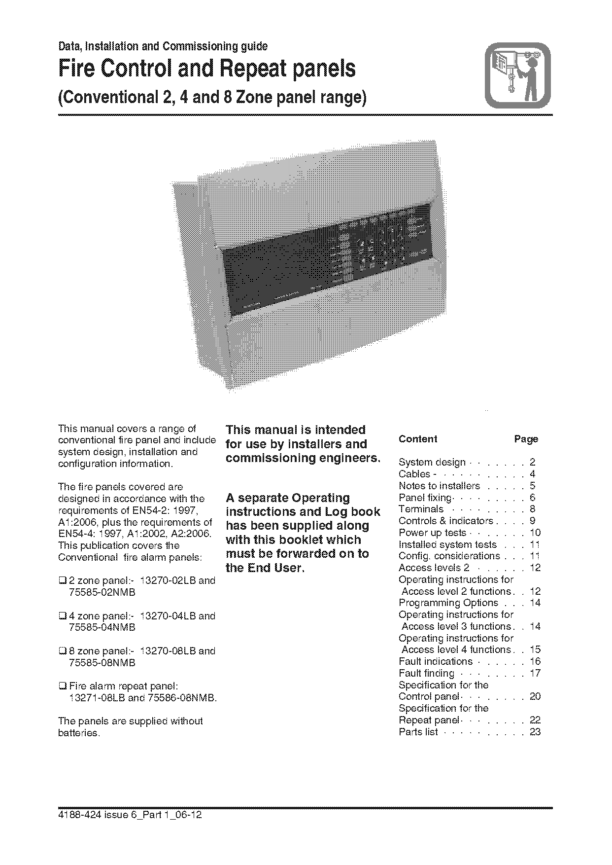 gent fire panel installation manual