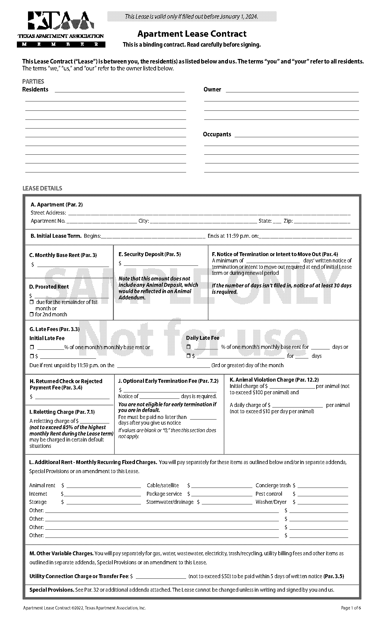 sample contract for condo rental