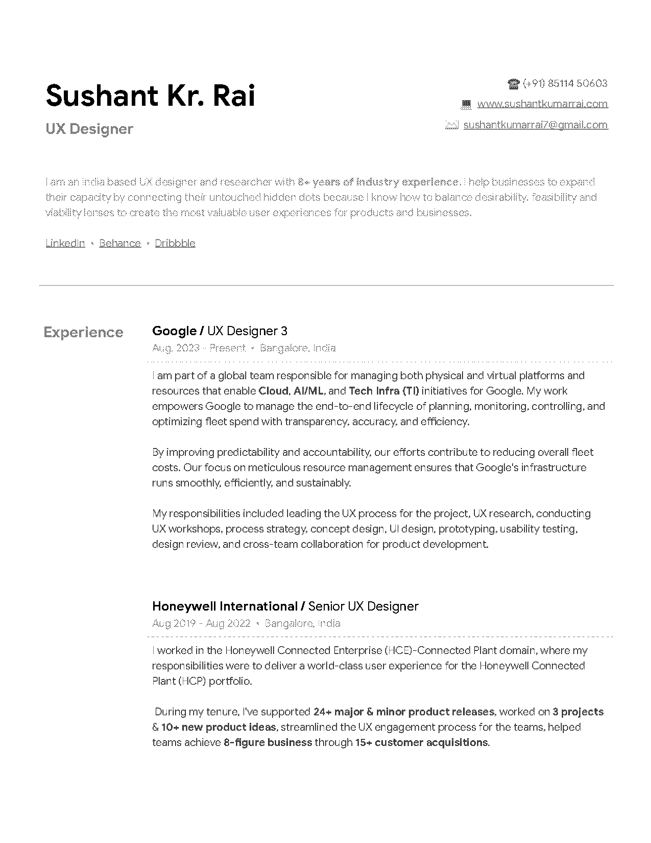 interaction designer resume pdf