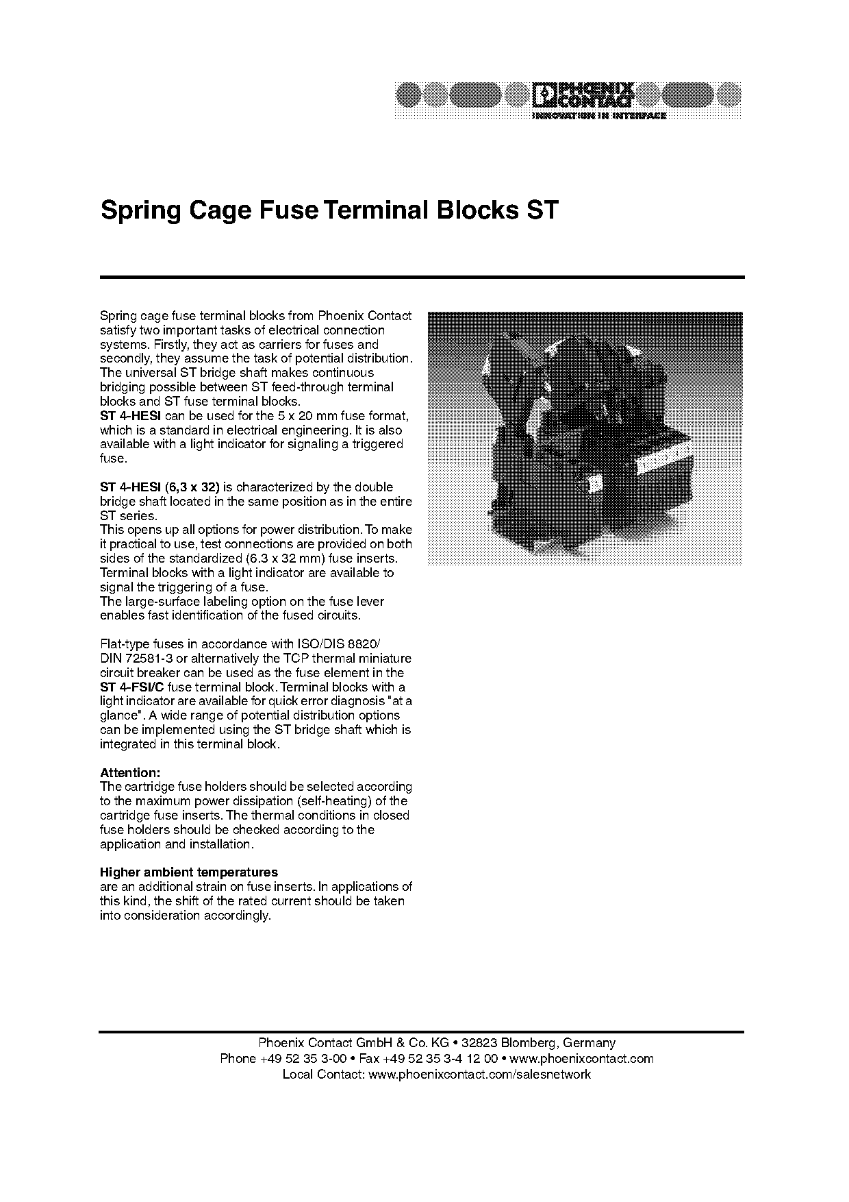 fuse terminal block phoenix