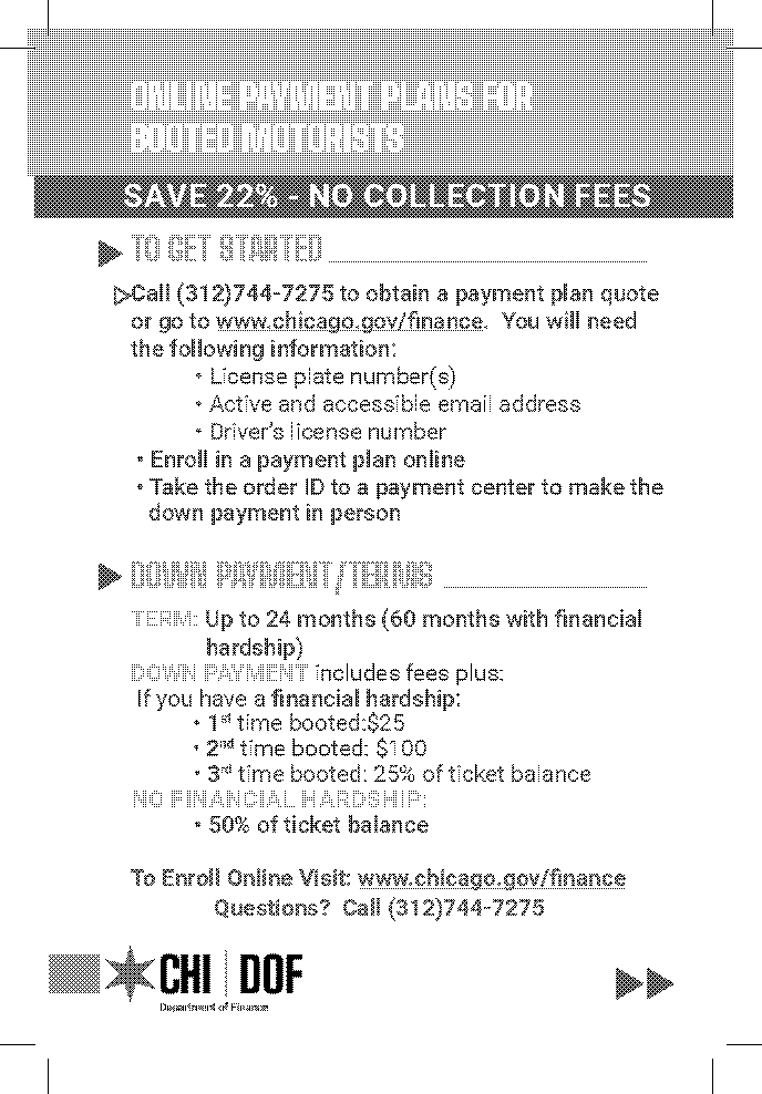 chicago city tickets payment plan