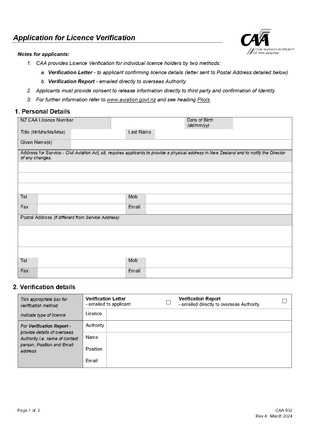 anz third party authority form