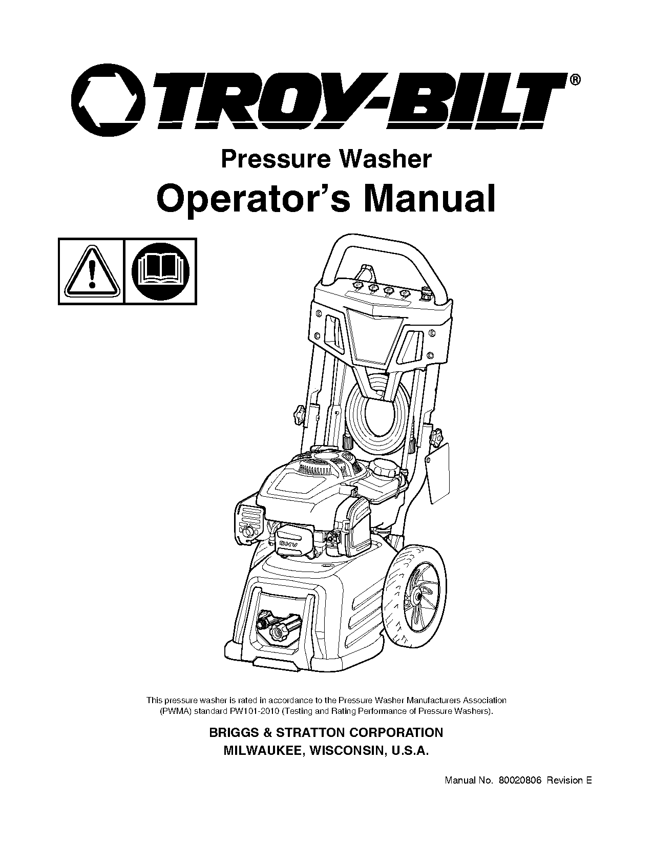 troy built power washer user manual