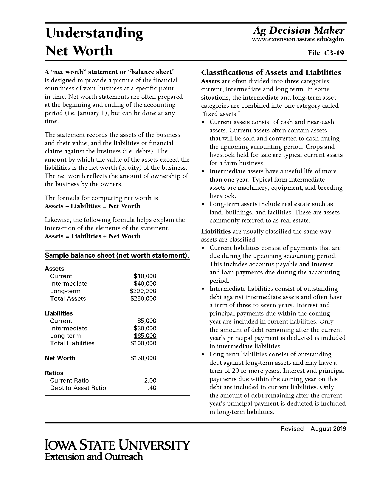 debt to net worth ratio from income statement