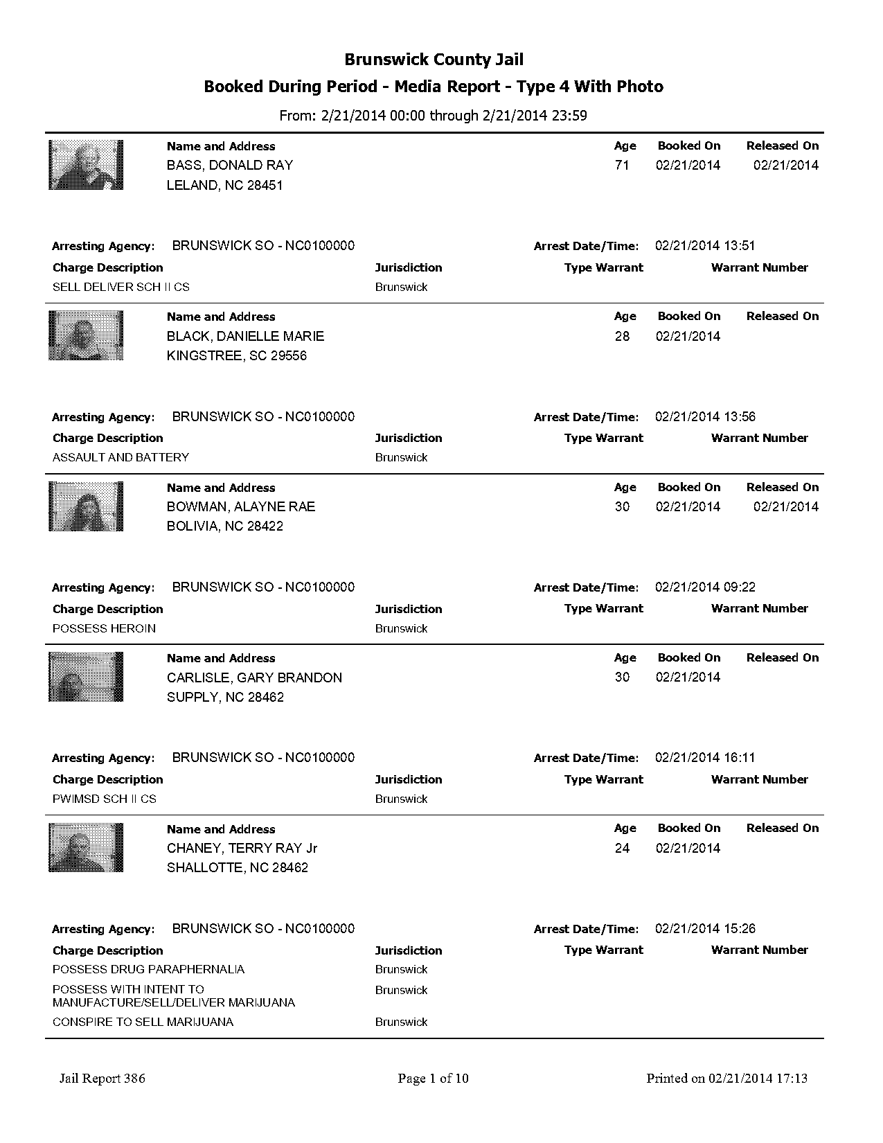 brunswick county nc warrant list