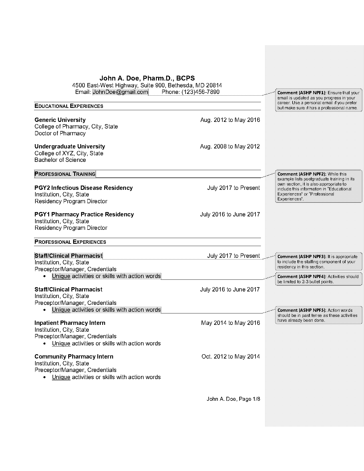 how to write the best pharmacist cv