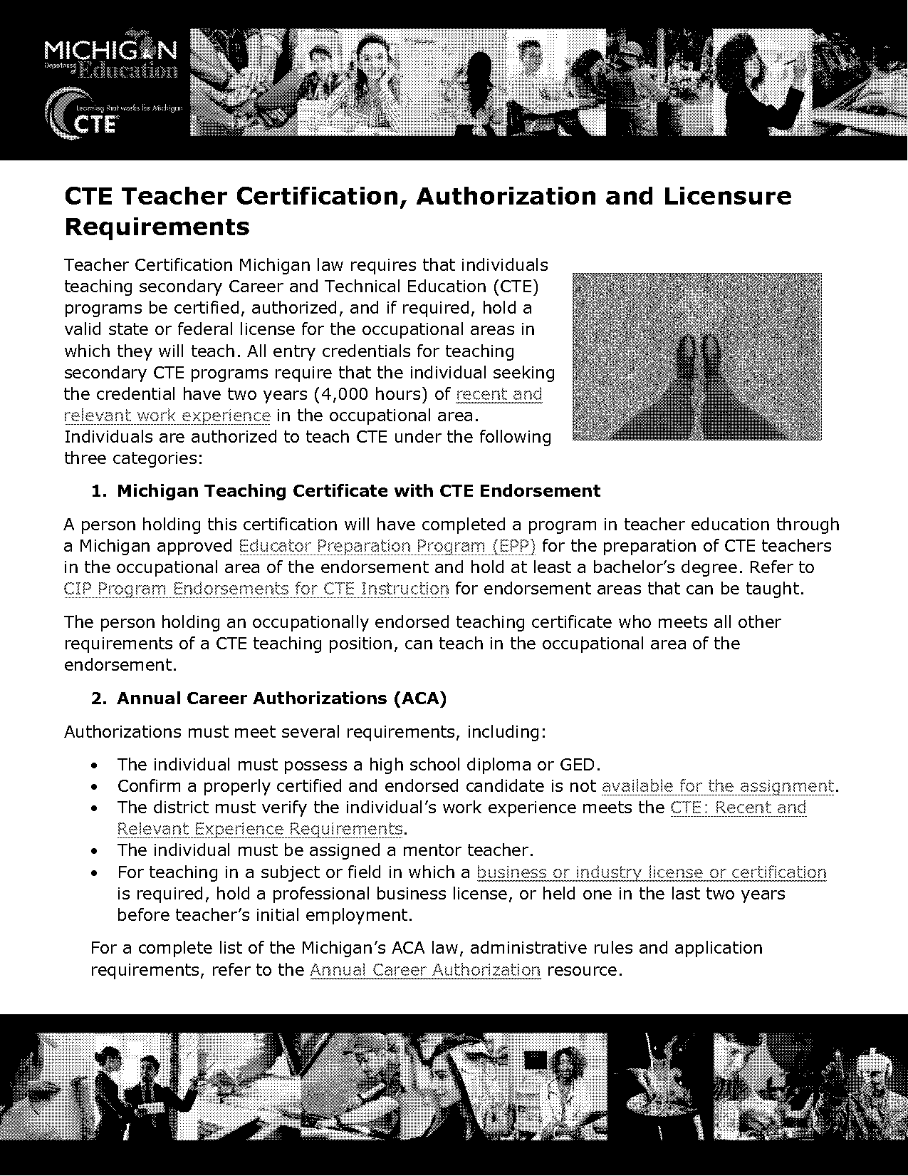 michigan teacher certification requirements