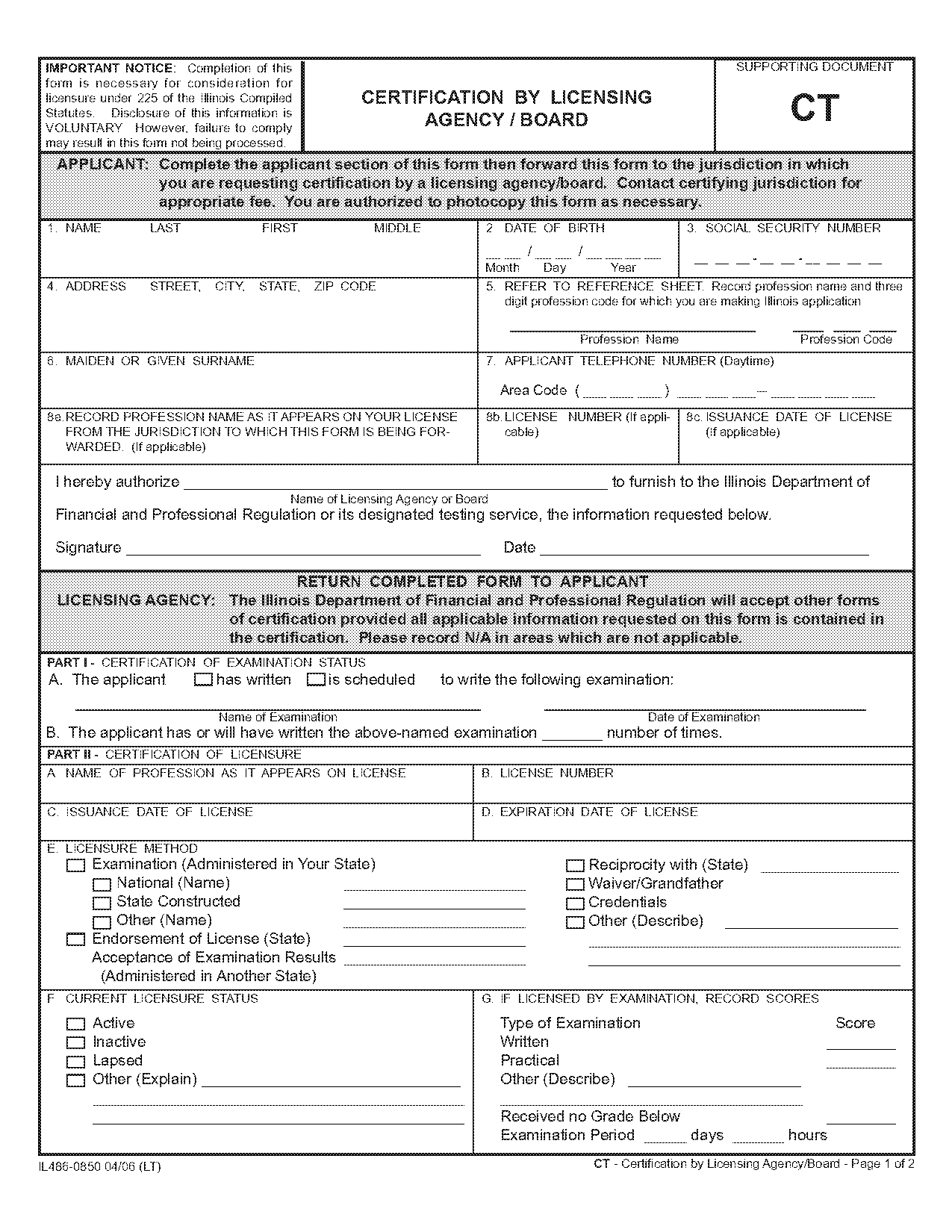 ct requirements for optometry license