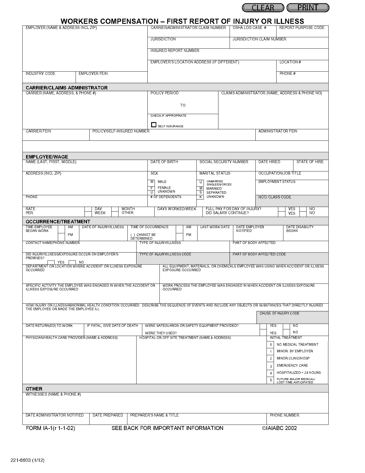 ma employer first report of injury form