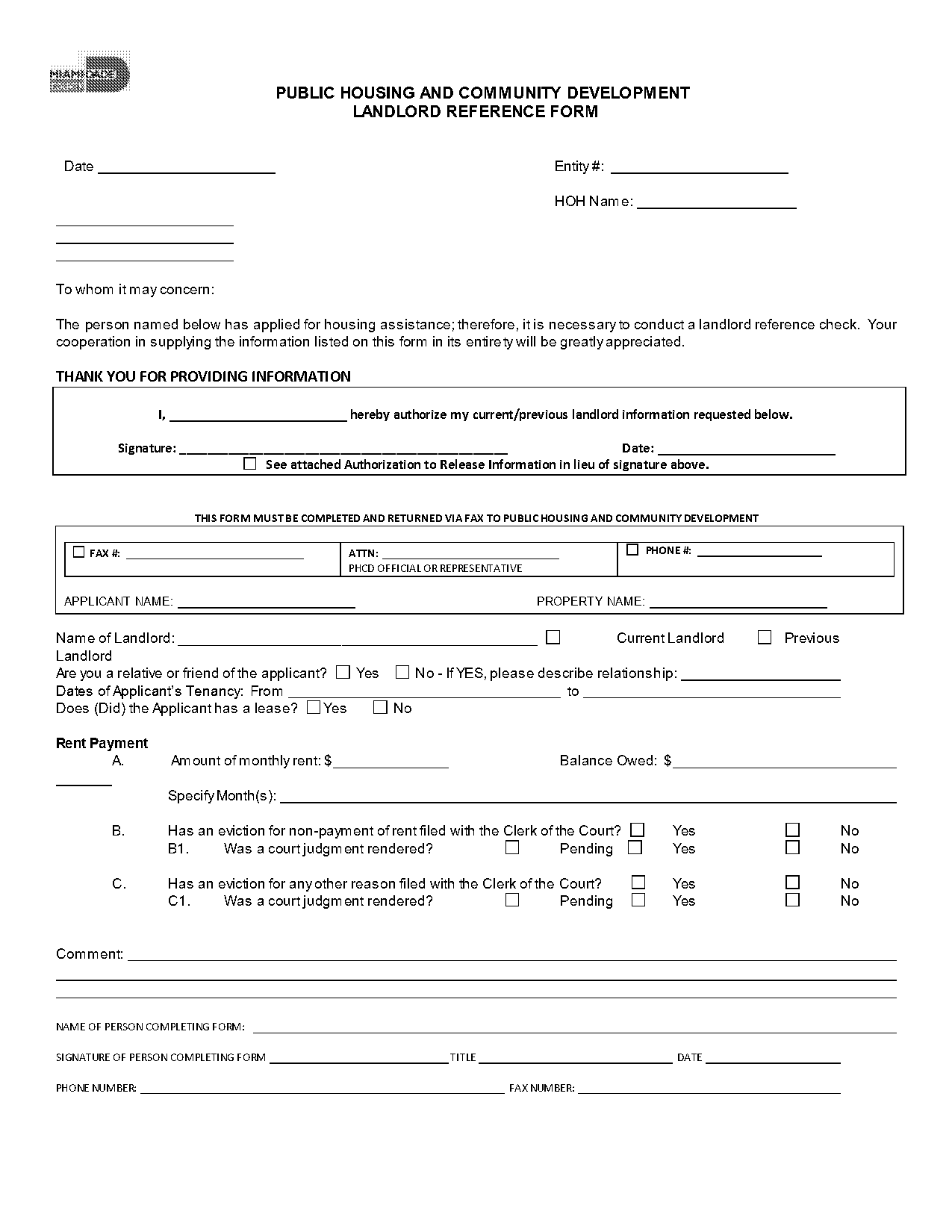 landlord reference consent form