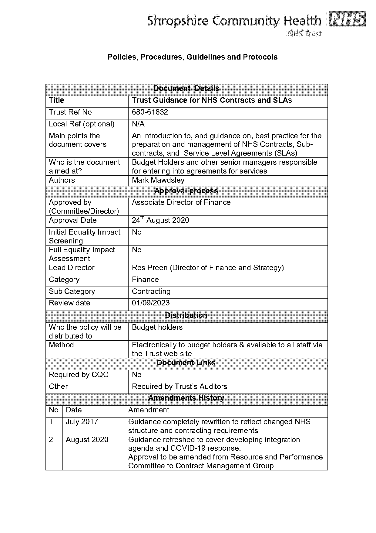 internal service level agreement template uk