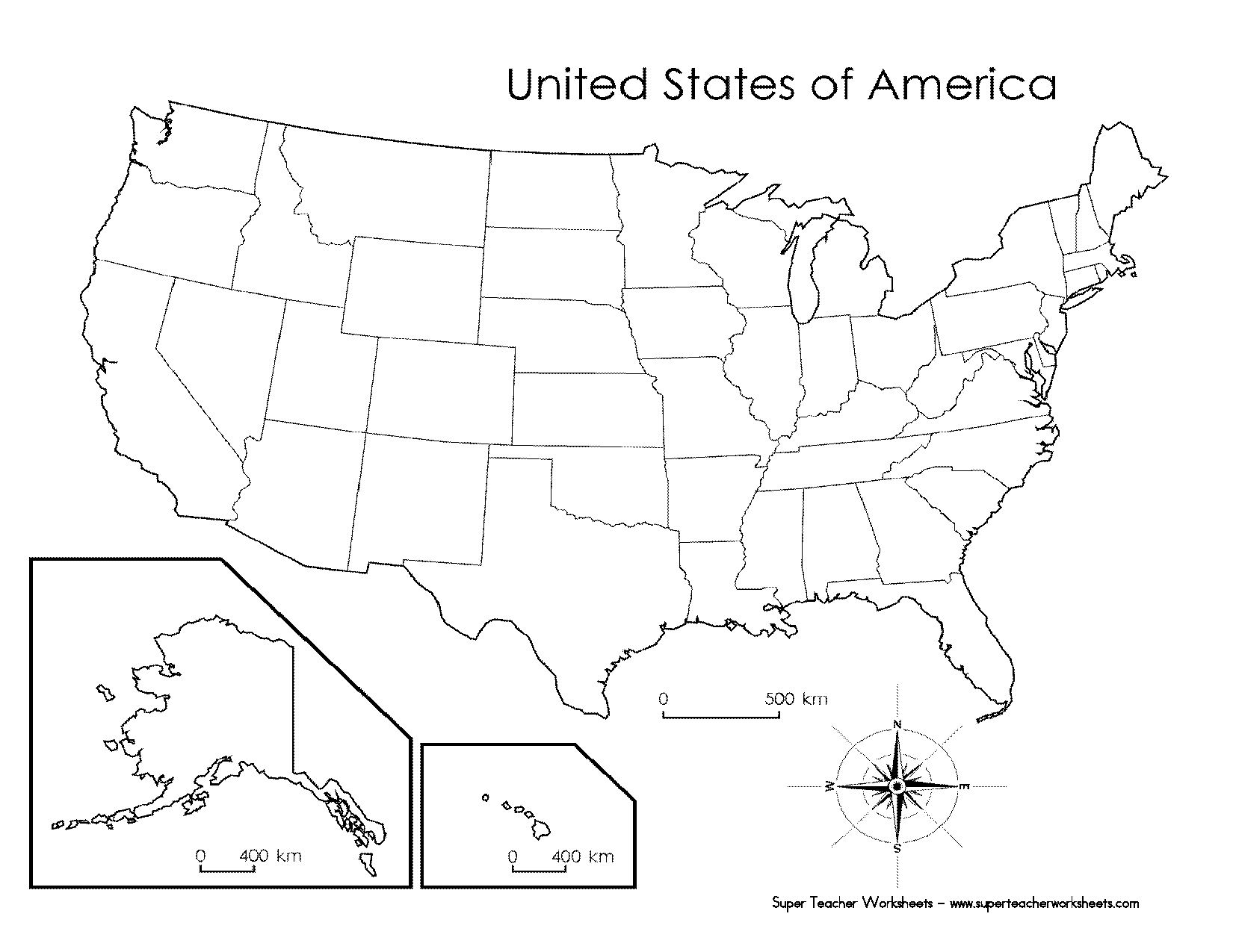 blank us map quiz printable