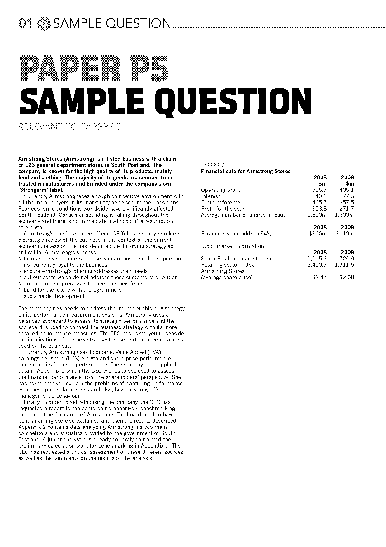 balanced scorecard sample questions