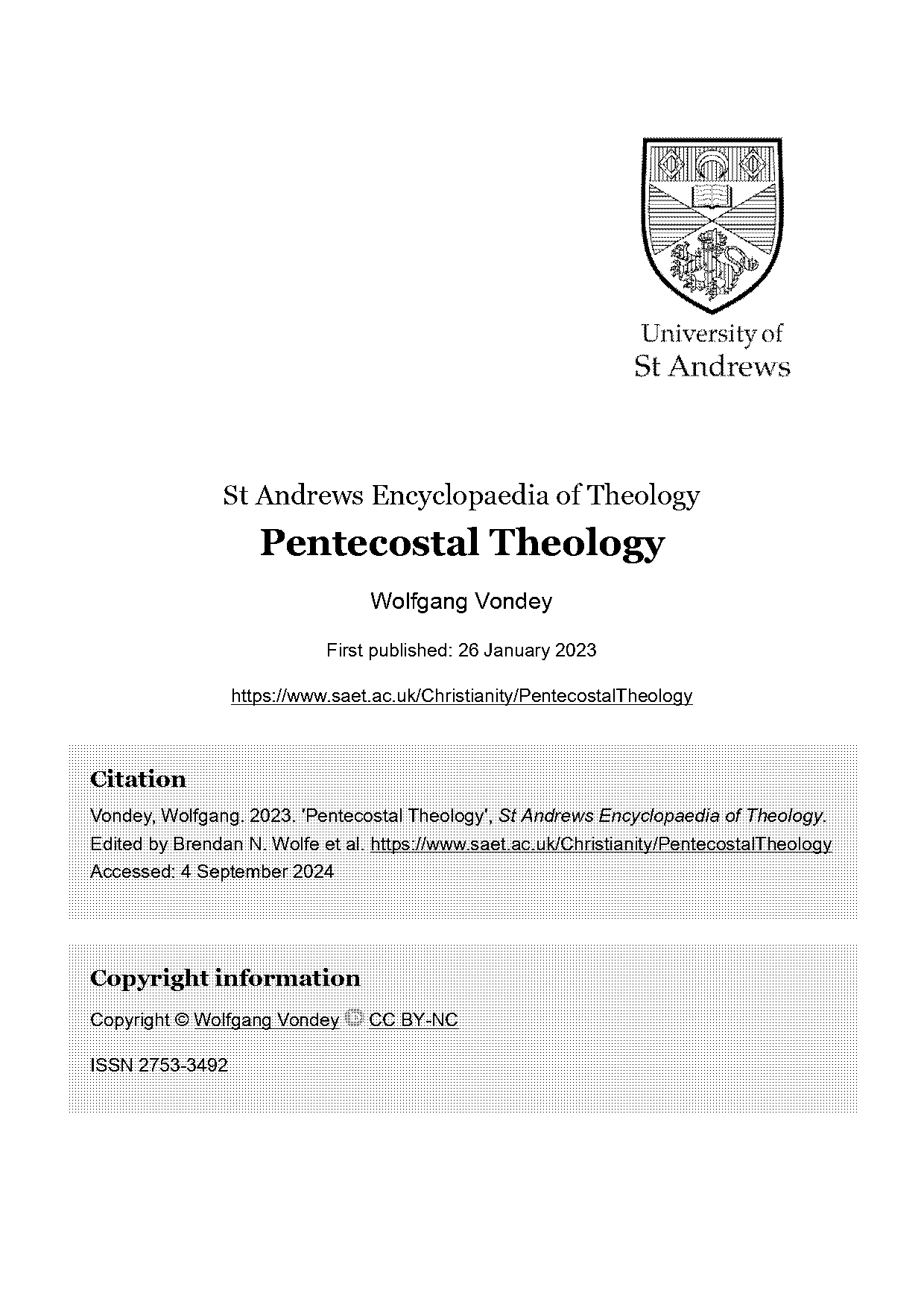 peer reviewed journal articles on the charismatic doctrine