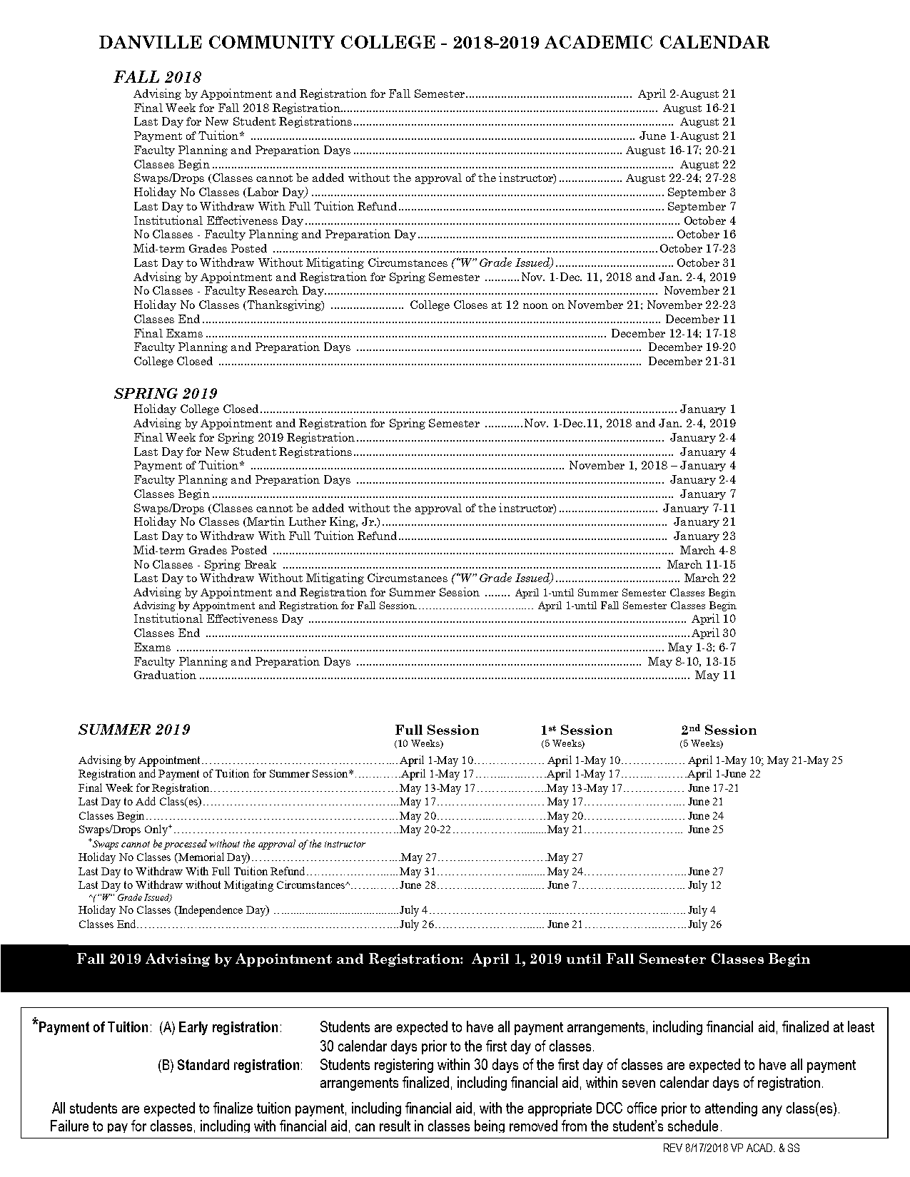 danville community college summer classes schedule