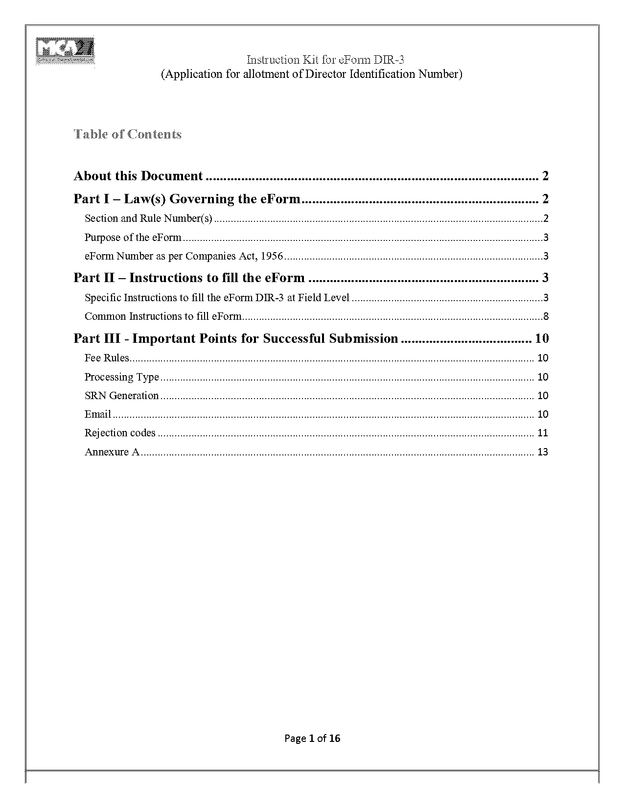 documents required for din kyc