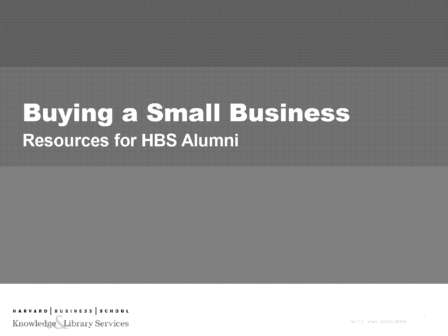 guide to buying a small business