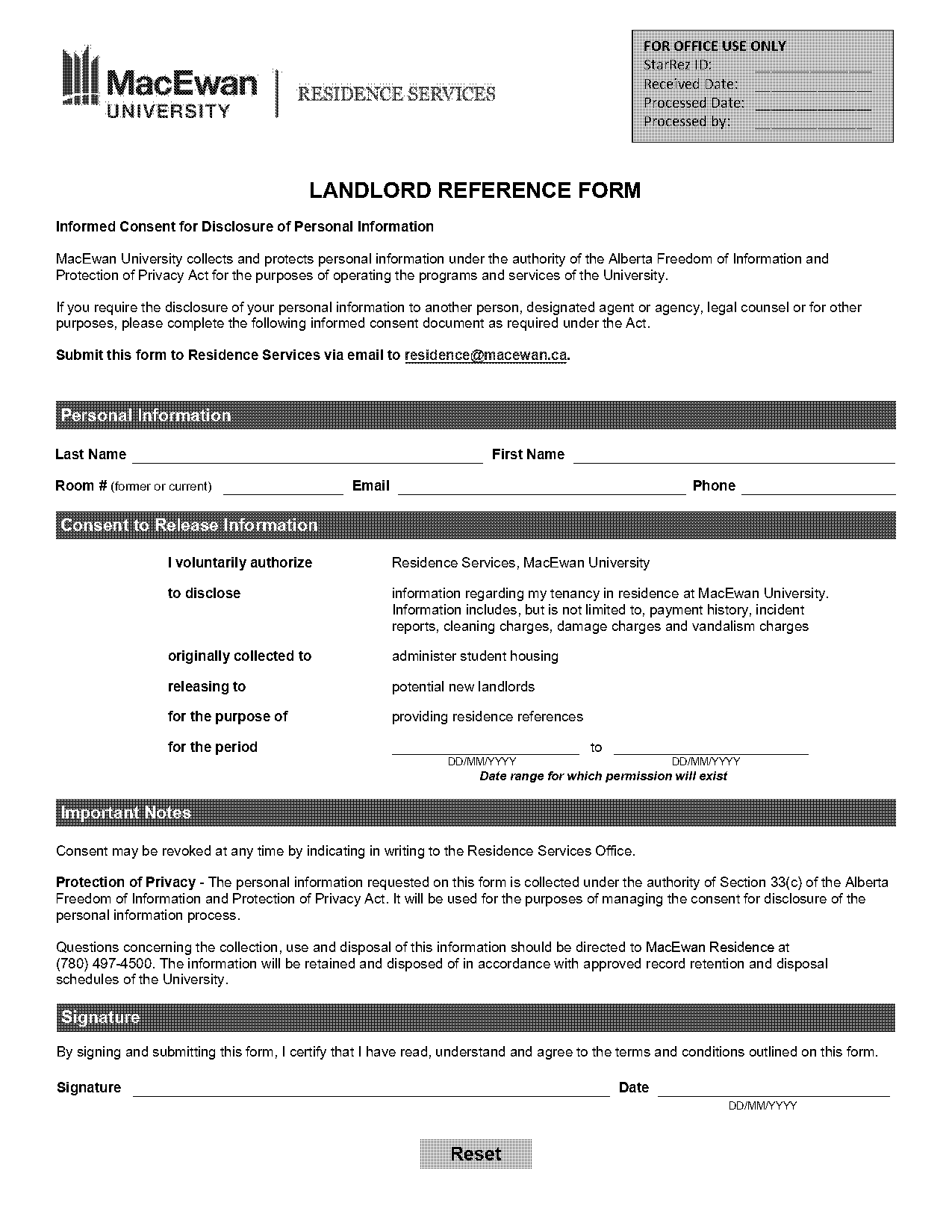 landlord reference consent form