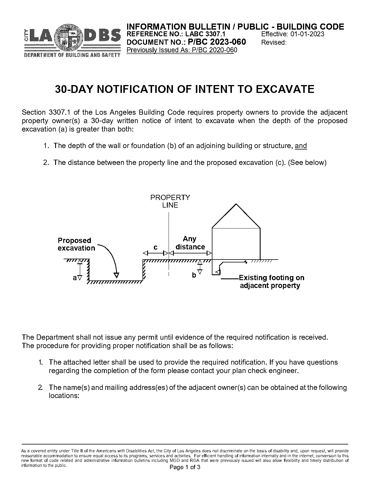 notification requirements adjoining property owners