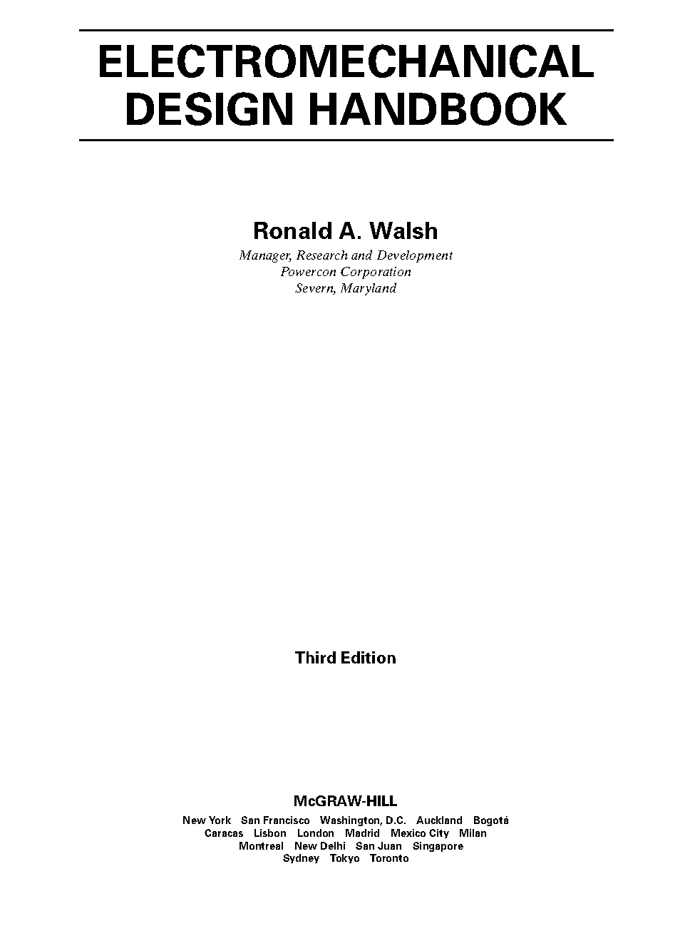 electromechanical design handbook walsh